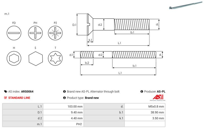 AS-PL ARS0064 Repair Set, alternator