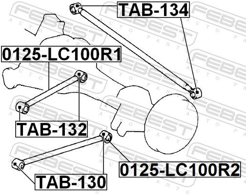 FEBEST 0125-LC100R2 Control/Trailing Arm, wheel suspension