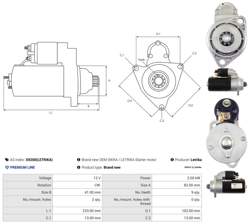 AS-PL S9200(LETRIKA) Starter