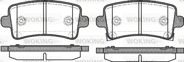 Комплект гальмівних накладок, дискове гальмо, Woking P12883.04