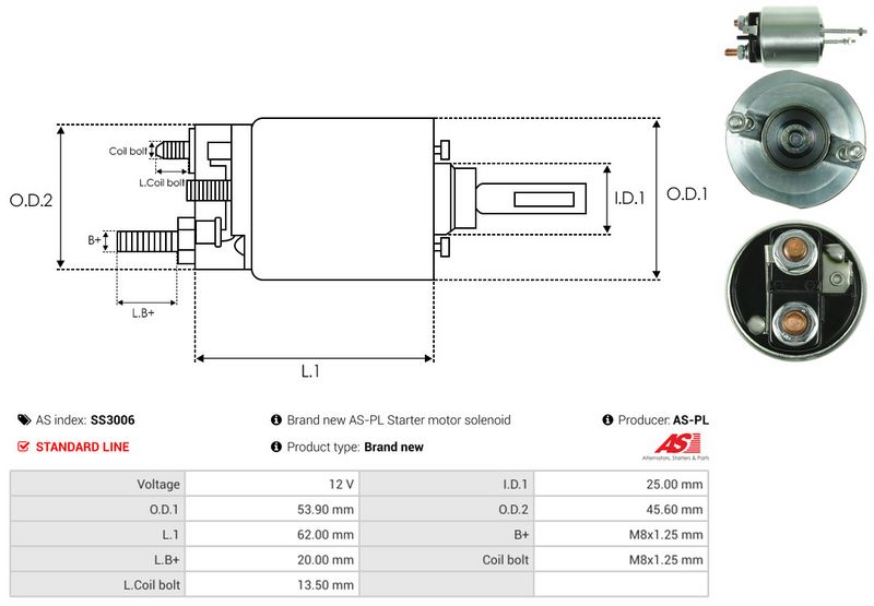 AS-PL SS3006 Solenoid Switch, starter