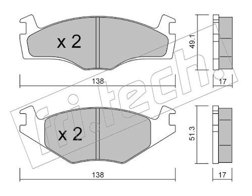 fri.tech. 047.2 Brake Pad Set, disc brake