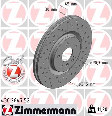 Гальмівний диск, Zimmermann 430.2647.52