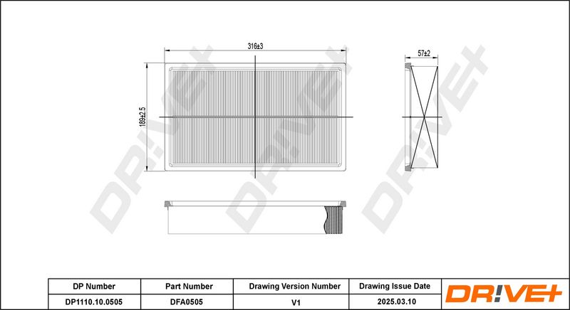 Filtru aer DP1110.10.0505 Dr!ve+