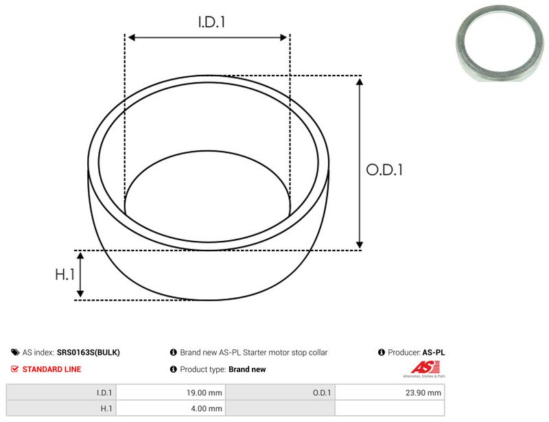 AS-PL SRS0163S(BULK) Repair Kit, starter
