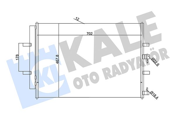 Конденсатор, система кондиціонування повітря, Kale Oto Radyatör 345695