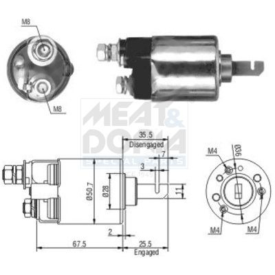 MEAT & DORIA Magneetschakelaar, startmotor 46112