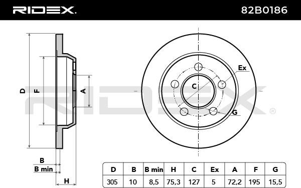 спирачен диск RIDEX