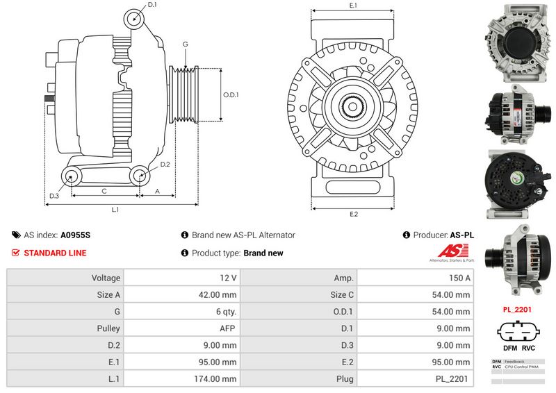 AS-PL A0955S Alternator