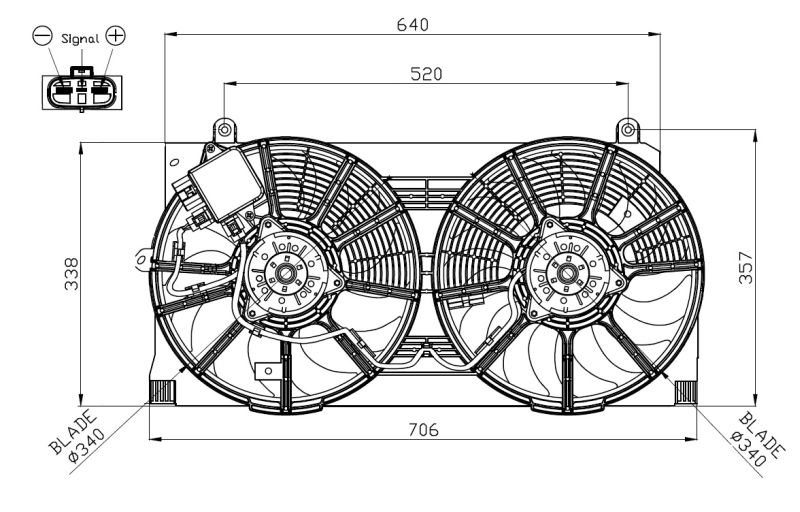NRF ventilátor, motorhűtés 47943