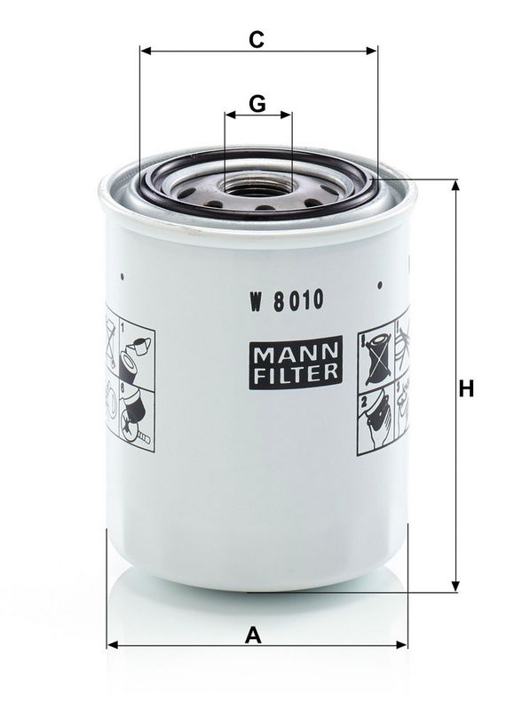 Õlifilter, MANN-FILTER W 8010
