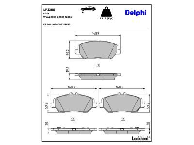 DELPHI LP3385 Brake Pad Set, disc brake