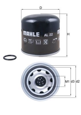 Патрон осушувача повітря, пневматична установка, Mahle AL22