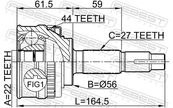 FEBEST 0210-051A44 Joint Kit, drive shaft