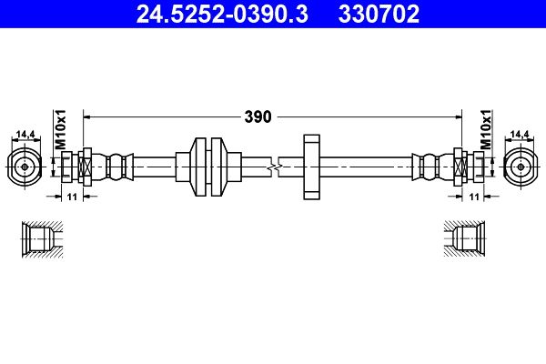 Гальмівний шланг, Ate 24.5252-0390.3