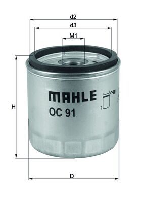 MAHLE olajszűrő OC 91D