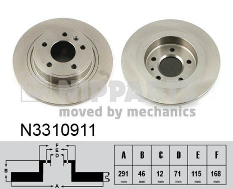 NIPPARTS féktárcsa N3310911