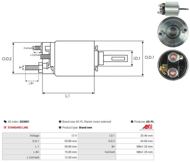 Magnetlülitus, starter, AS-PL SS3001