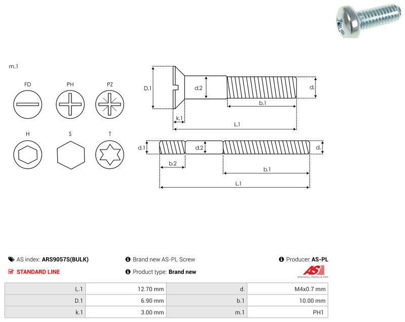 AS-PL ARS9057S(BULK) Repair Set, alternator