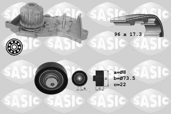 SASIC Vízpumpa + fogasszíj készlet 3904026