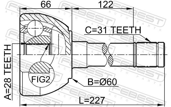 FEBEST 0210-073 Joint Kit, drive shaft