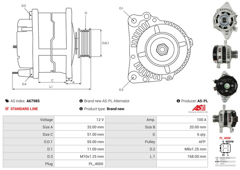 AS-PL A6798S Alternator