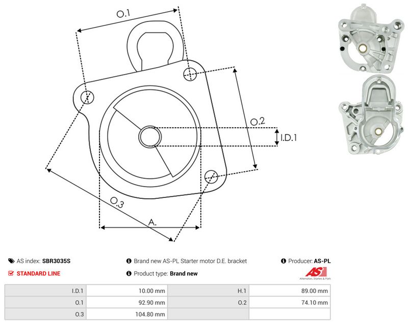 AS-PL SBR3035S Starter Lid, carburettor
