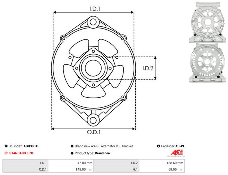 Kaitsekate, generaator, AS-PL ABR3031S
