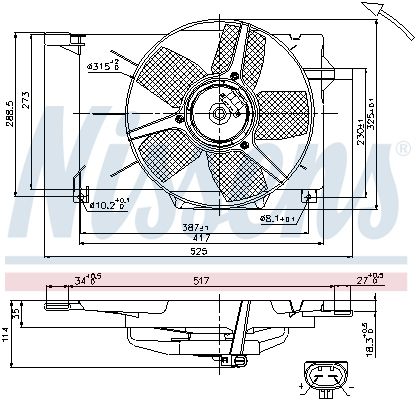 NISSENS 85005 Fan, engine cooling