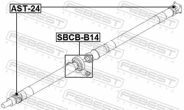 FEBEST SBCB-B14 Bearing, propshaft centre bearing