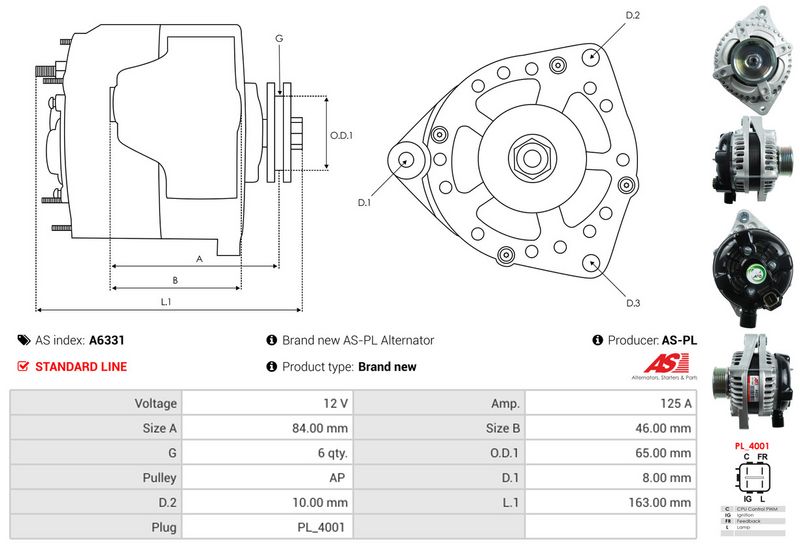 AS-PL A6331 Alternator