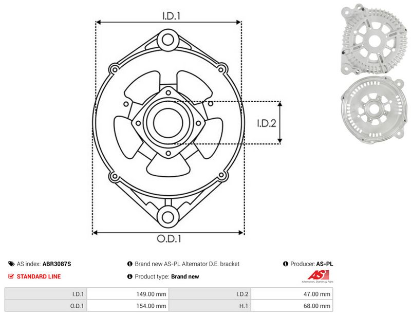 Kaitsekate, generaator, AS-PL ABR3087S