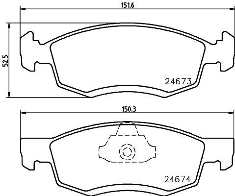 Комплект гальмівних накладок, дискове гальмо, Hella 8DB355013-951