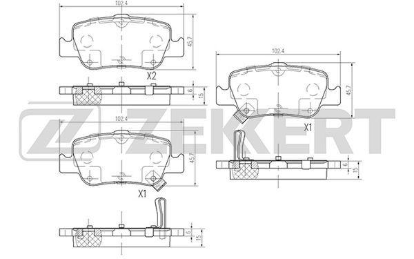 ZEKKERT BS-2720 Brake Pad Set, disc brake