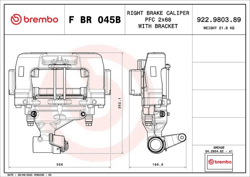 BREMBO FBR045B Brake Caliper