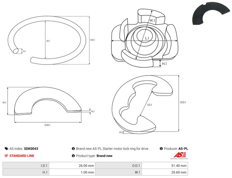 AS-PL SDK0043 Repair Kit, starter