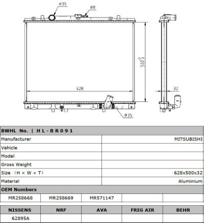 Radiator, racire motor MTR 30068032