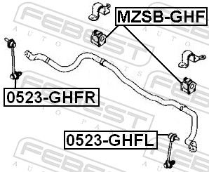 Тяга/стійка, стабілізатор, Febest 0523-GHFL