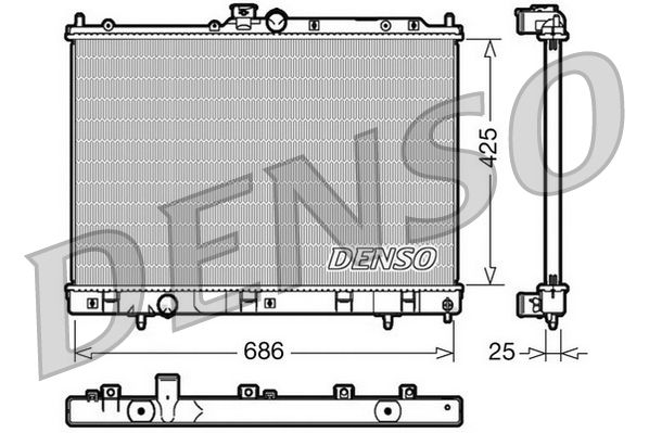 Радіатор, система охолодження двигуна, Denso DRM45028