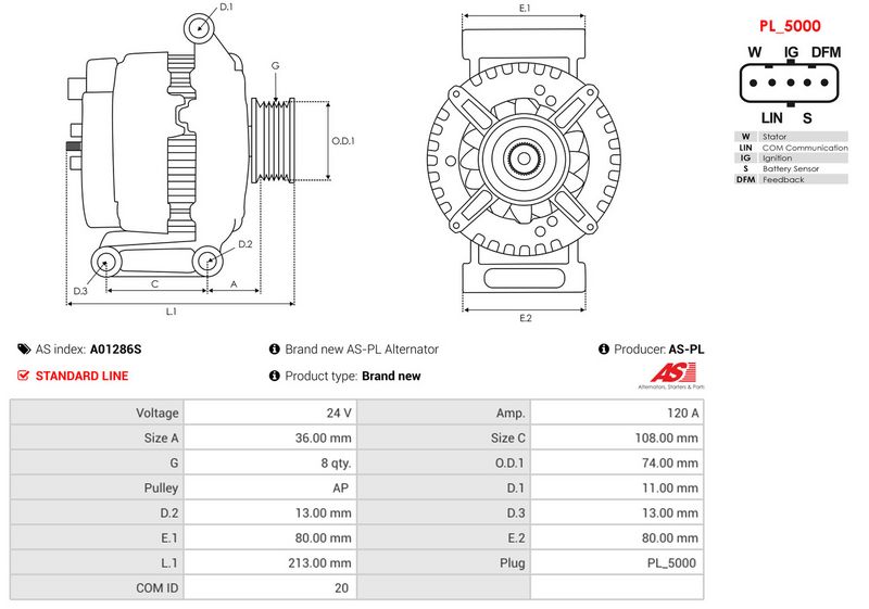 Brand new AS-PL Alternator
