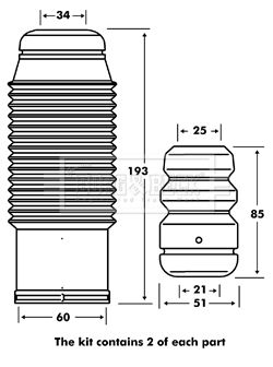 BORG & BECK porvédő készlet, lengéscsillapító BPK7111