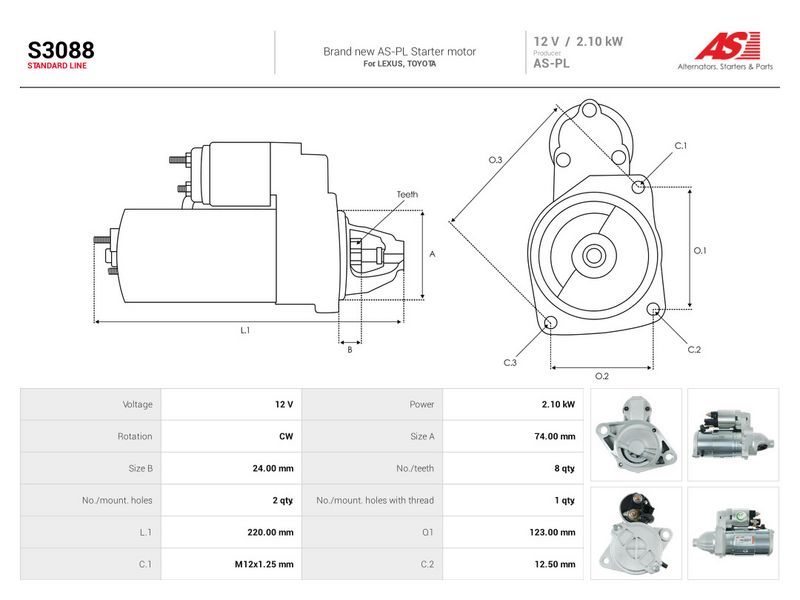Starter, AS-PL S3088