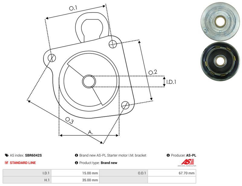 AS-PL SBR6042S Starter Lid, carburettor