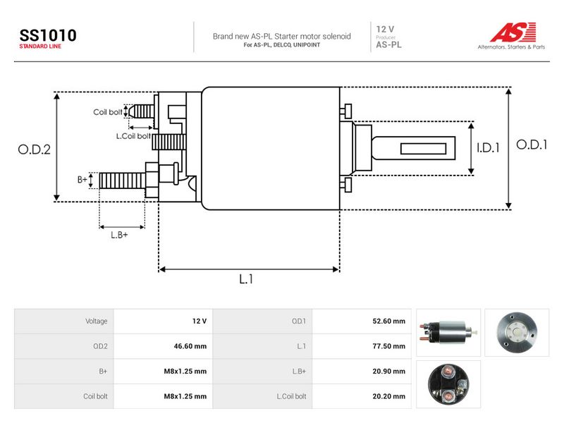 Magnetlülitus, starter, AS-PL SS1010