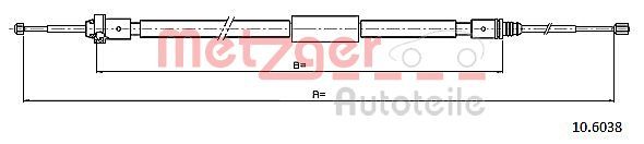 METZGER huzal, rögzítőfék 10.6038