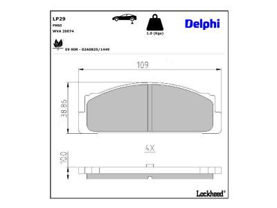 DELPHI LP29 - Brake Pad Set, disc brake