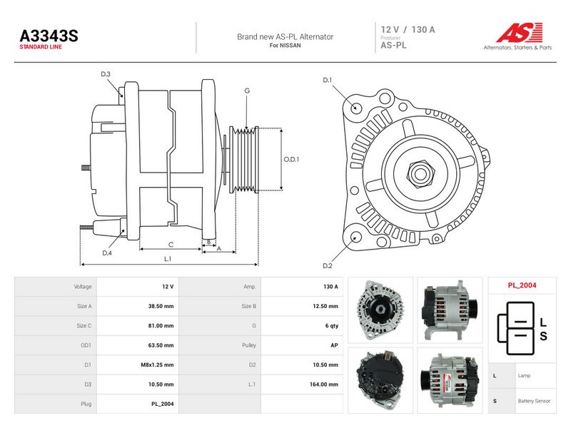 Generaator, AS-PL A3343S
