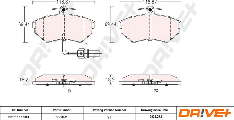 Set placute frana,frana disc DP1010.10.0801 Dr!ve+