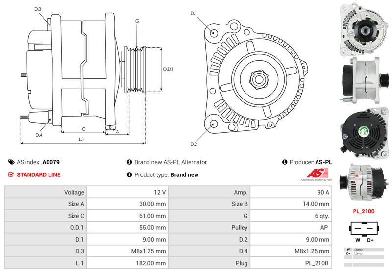 AS-PL A0079 Alternator