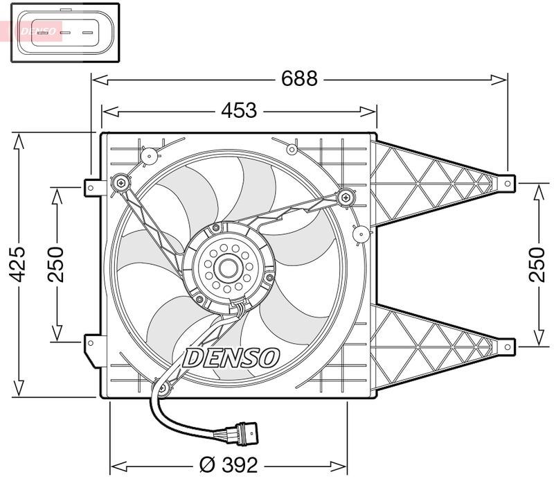 DENSO ventilátor, motorhűtés DER32016